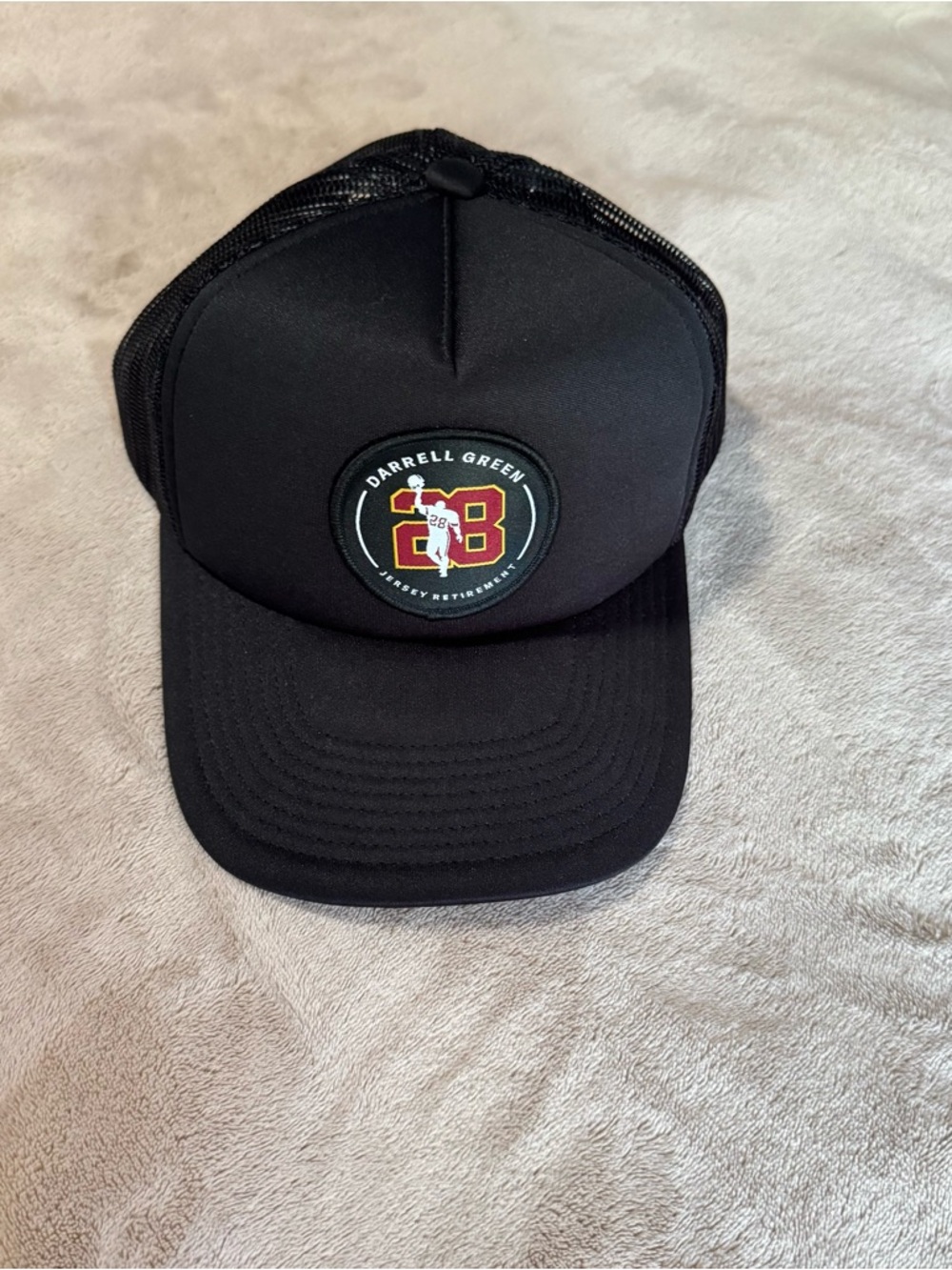 Mitchell & Ness Black Mesh Trucker Cap with White Patch